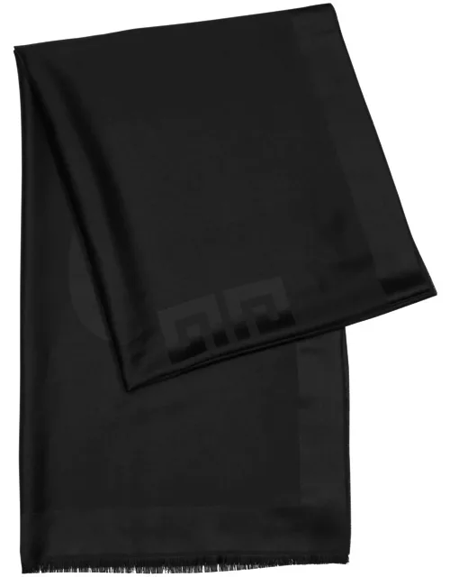 Givenchy Logo-jacquard Silk-blend Scarf - Black
