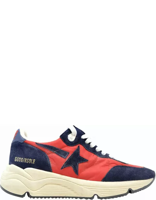 Golden Goose Red/blue Leather Suede Running Sneaker