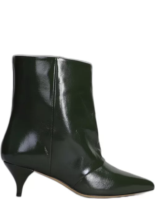 Alchimia High Heels Ankle Boots In Green Leather