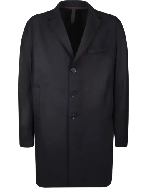 Harris Wharf London Boxy Cashmere Black Coat