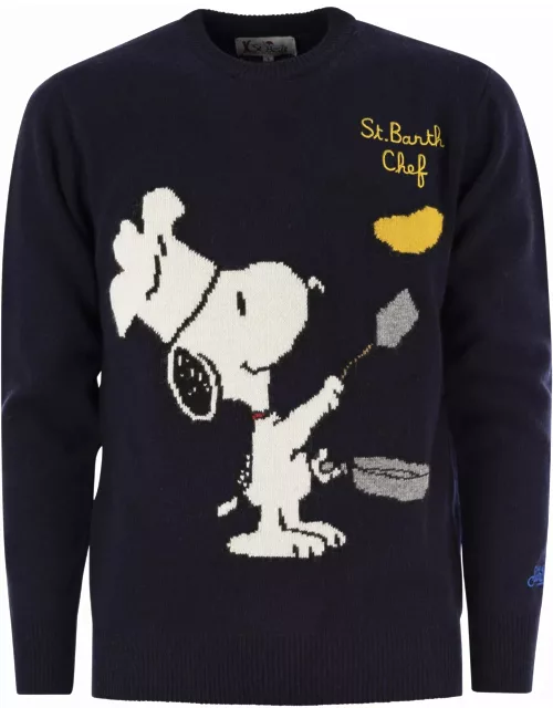 MC2 Saint Barth Snoopy Chef Jumper In Wool And Cashmere Blend