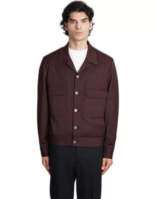 Santaniello Casual Jacket In Bordeaux Polyester