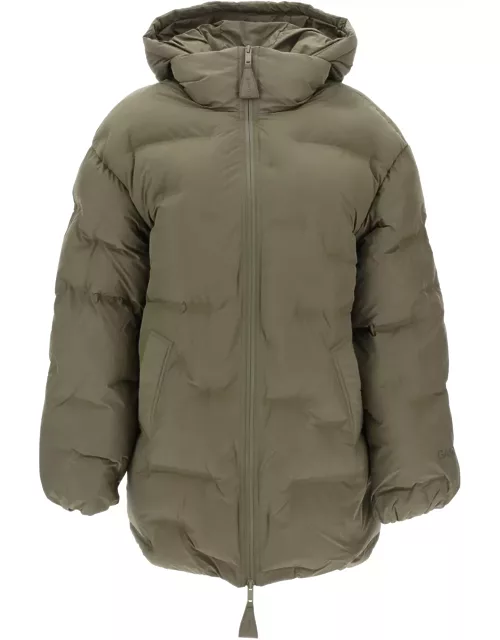 Ganni Midi Puffer Jacket With Detachable Hood