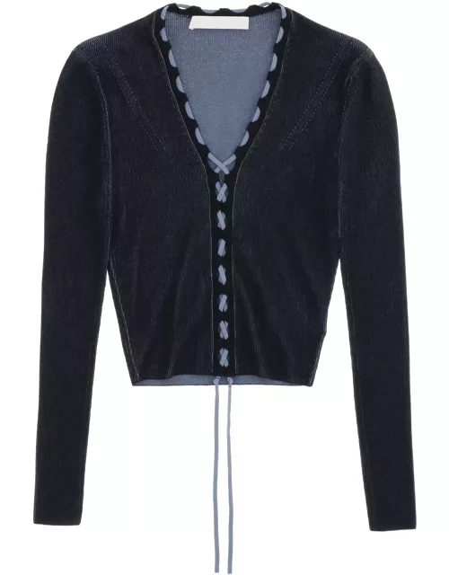 Dion Lee Two-tone Lace-up Cardigan