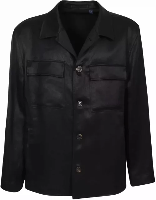Lardini Linen Black Shirt