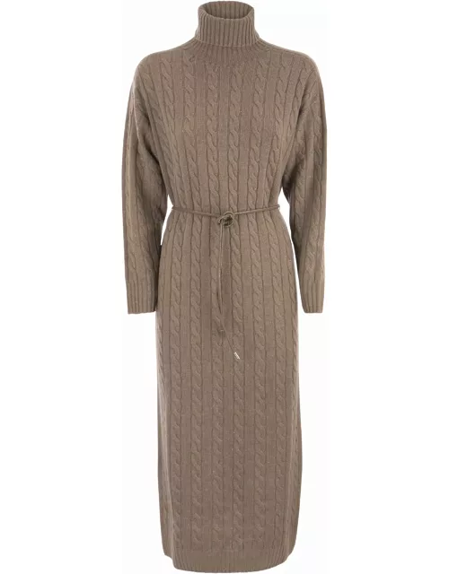 Peserico Wool, Silk And Cashmere Turtleneck Dres