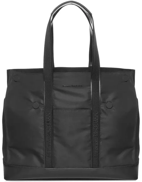 Alexander McQueen Black Nylon And Leather De Manta Tote Bag