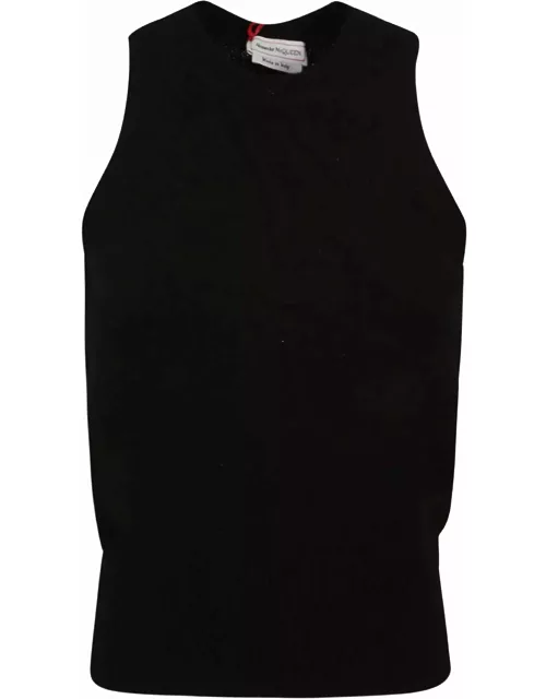 Alexander McQueen Black Knitted Sleeveless Top