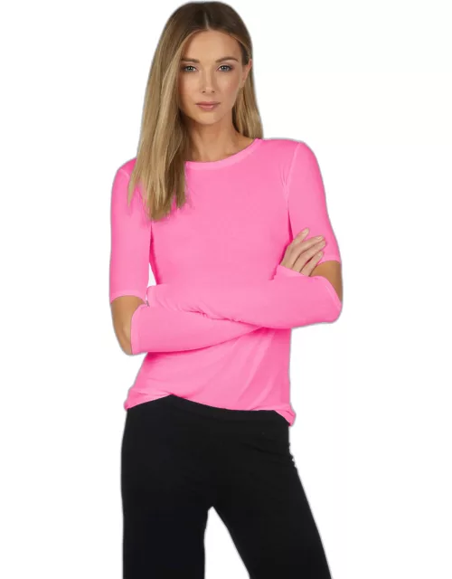 Solomon Fitted Tee - Neon Pink