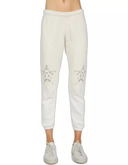 Nate Crop Star Sweatpant - Ivory Ombre