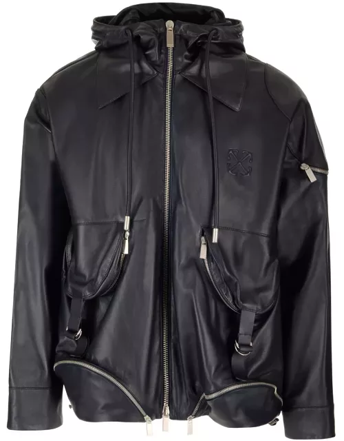Off-White Black Leather Jacket