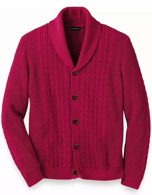 Cotton Cable Button Front Cardigan Sweater