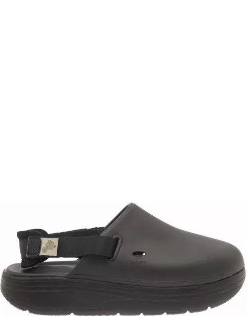 SUICOKE cappo Black Mules With Closed And Perforated Toe In Rubber Woman