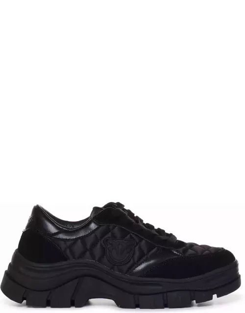 Pinko Memphis Sneakers In Quilted Fabric With Logo