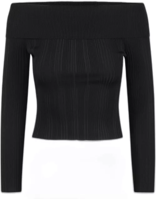 self-portrait Ribbed Knit Top