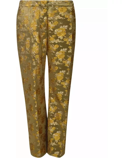 Dries Van Noten Metallic Cropped Trouser