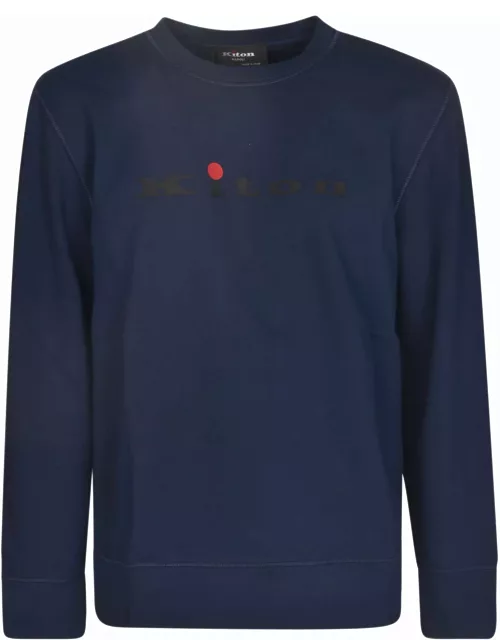 Kiton Chest Logo Ribbed Sweatshirt