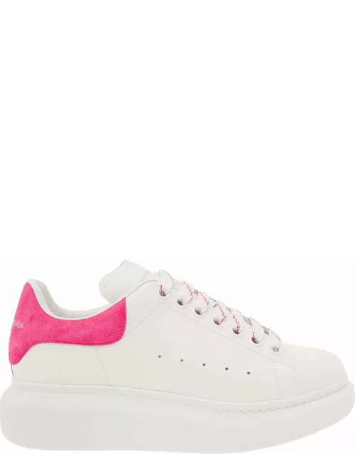 Alexander McQueen White Low Top Sneakers With Contrasting Suede Heel Tab And Over