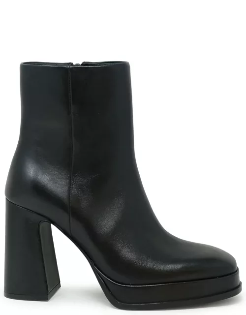 Ash Black Leather Ankle Boot
