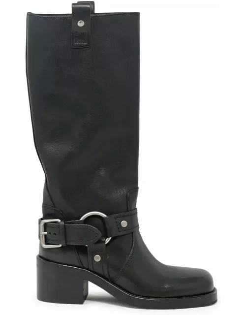 Ash Black Leather Boot