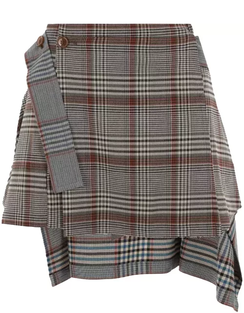 Vivienne Westwood Multicolored Checked Skirt