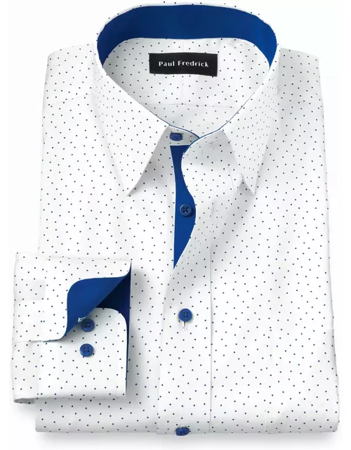 Non-iron Cotton Dot Dress Shirt With Contrast Tri