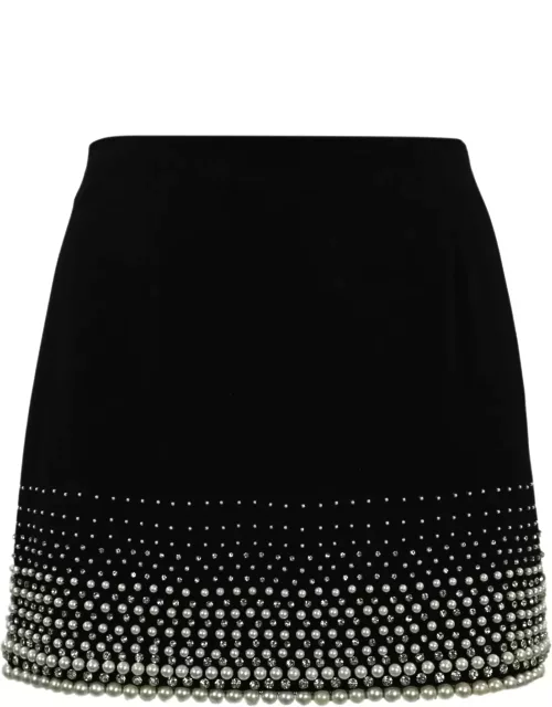 Elisabetta Franchi Crepe Skirt With Pearl