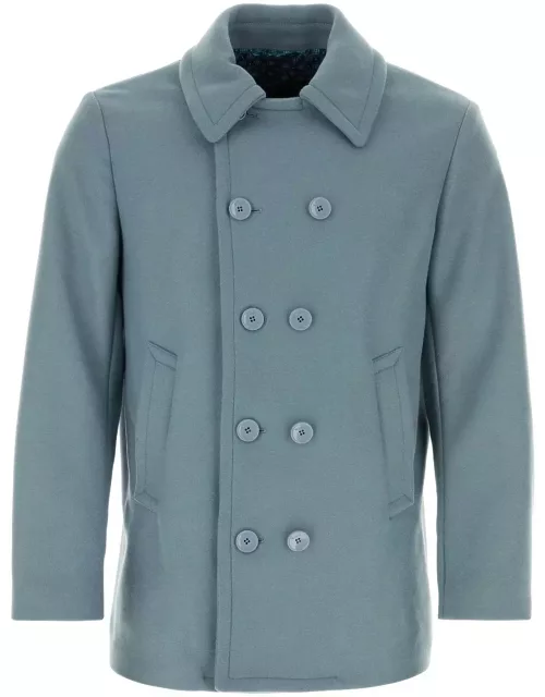 Etro Powder Blue Wool Blend Coat