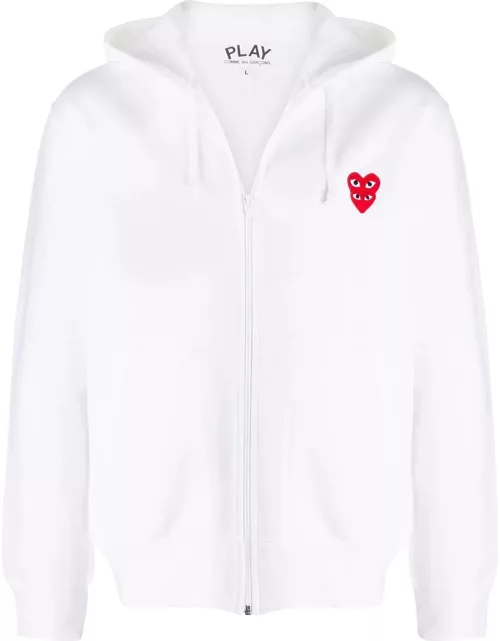Comme Des Garçons Play embroidered heart zip-front hoodie