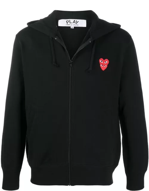Comme Des Garçons Play heart-embroidered zip-up hoodie