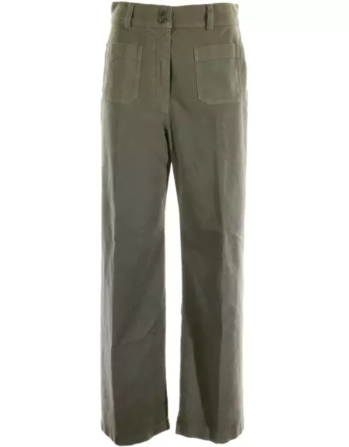 Aspesi Military Green Trousers With Pocket