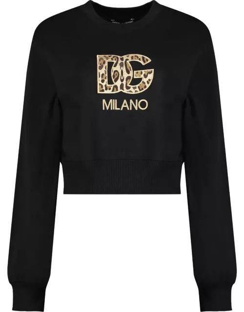 Dolce & Gabbana Dg Logo Cropped Sweatshirt