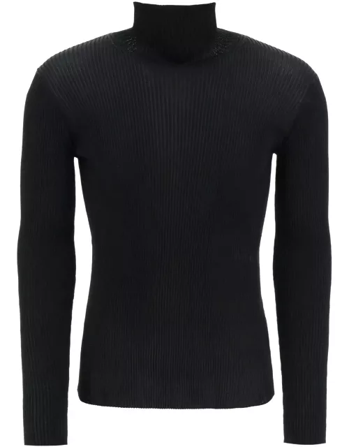 Off-White Ribbed Techno Knit Turtleneck Sweater