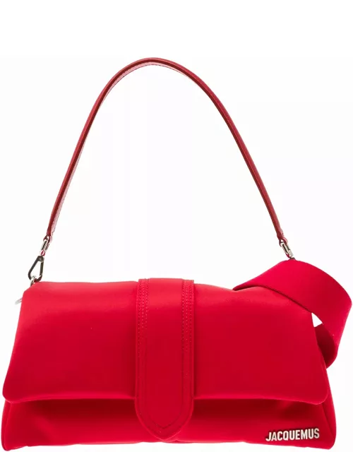 Jacquemus le Bambimou Red Shoulder Bag With Metal Logo Lettering In Nylon Man