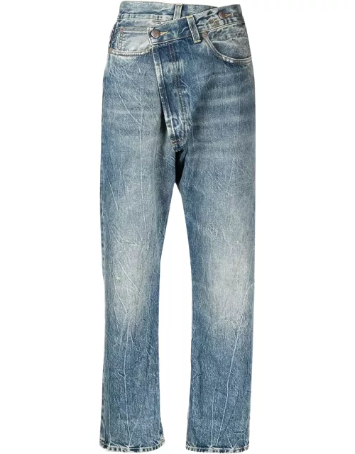 R13 crossover high-rise jean