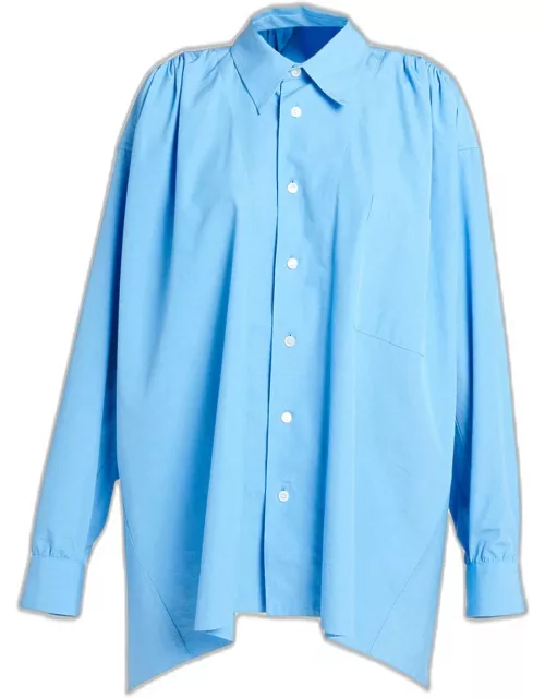 Compact Cotton Button-Front Shirt