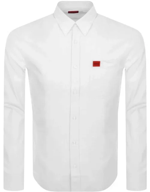 HUGO Long Sleeved Evito Shirt White