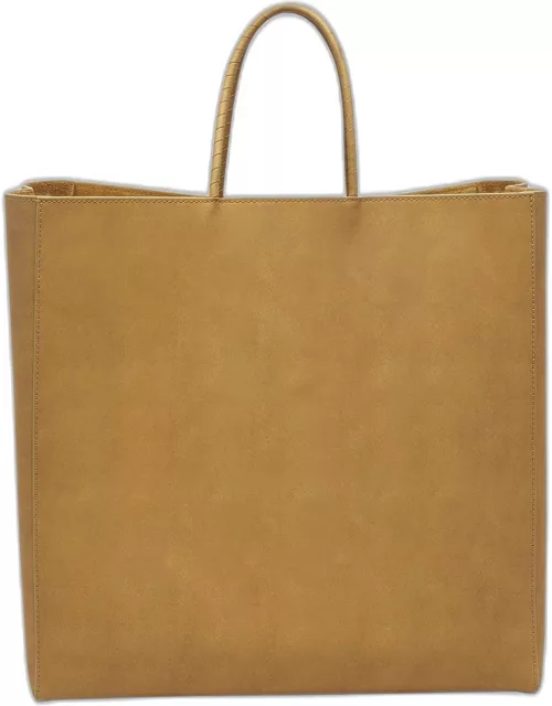 Medium Raw Paper Leather Top-Handle Bag