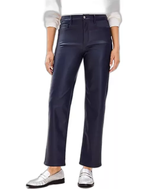 Loft Five Pocket Straight Pants in Faux Leather