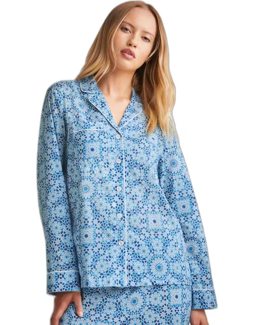 Derek Rose Women's Pyjamas Ledbury 69 Cotton Batiste Blue