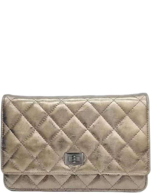 Chanel Grey Leather Reissue Wallet on Chain