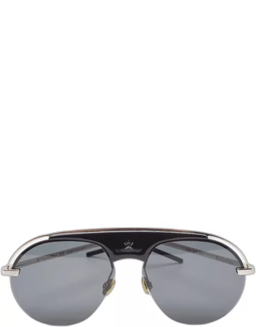 Dior Black/Silver Diorevolution Pilot Aviator Sunglasse