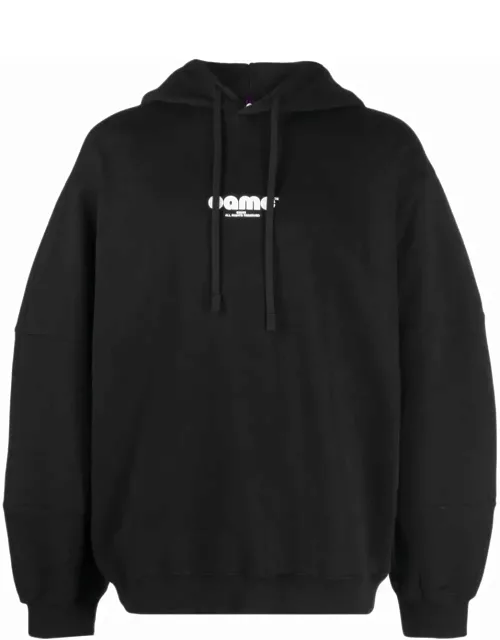 Logo-patch cotton hoodie