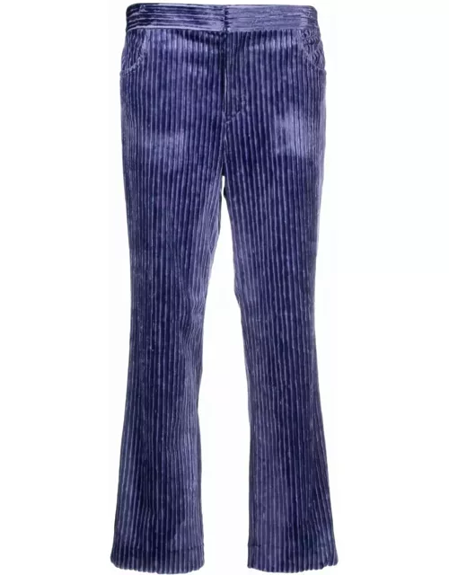 Mid-rise corduroy cropped trouser