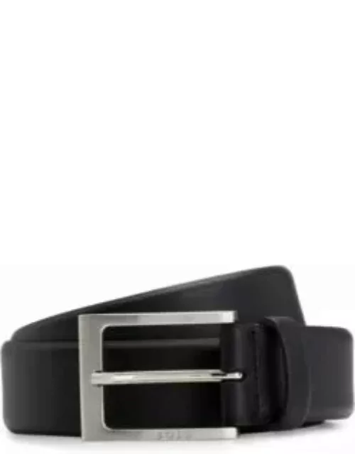 Nappa-leather belt with pin buckle- Black Men's Business Belt