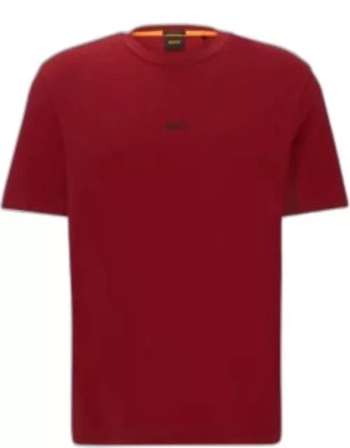 Relaxed-fit T-shirt in stretch cotton with logo print- Light Red Men's T-Shirt