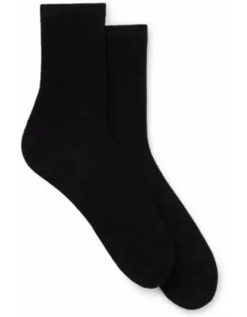 Two-pack of short socks in piqu- Black Women's Underwear, Pajamas, and Sock