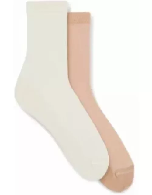 Two-pack of short socks in piqu- Light Brown Women's Underwear, Pajamas, and Sock