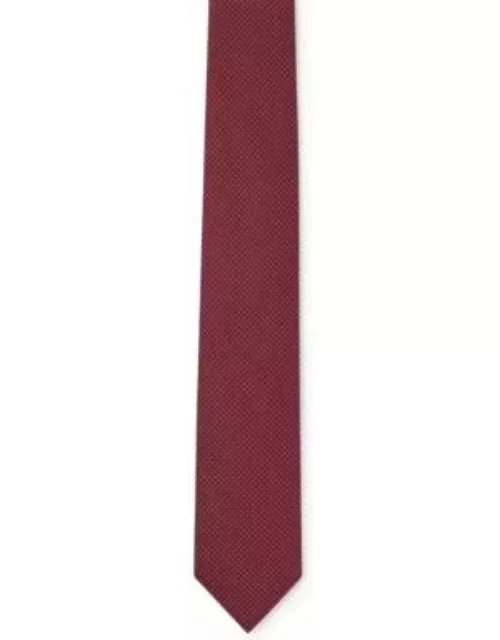 Silk jacquard tie with all-over pattern- Dark pink Men's Tie