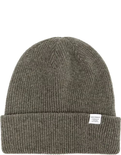 Norse Projects Ribbed Wool Beanie - Green